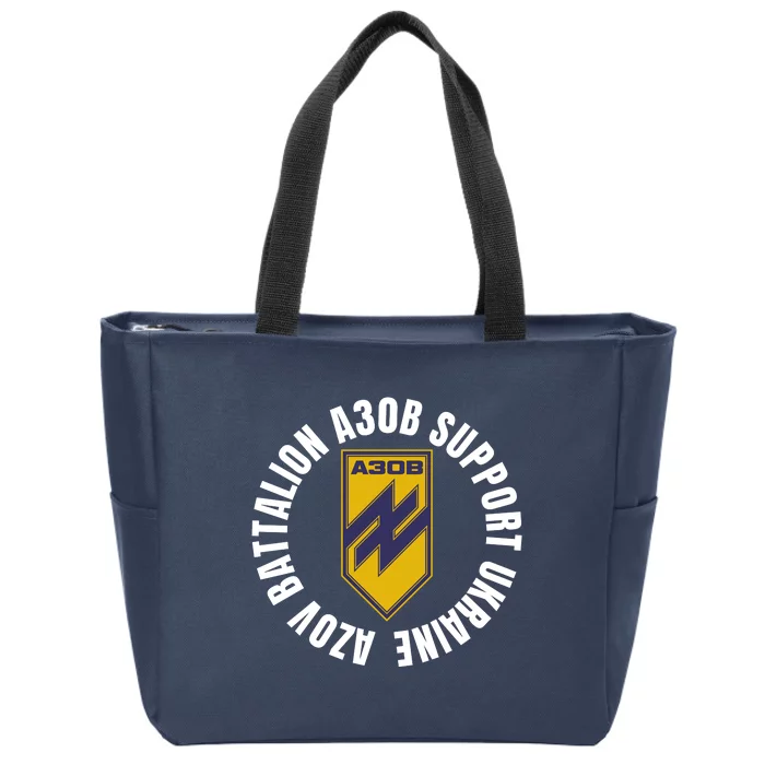 Azov Battalion A30B Support Ukraine I Stand With Ukraine Zip Tote Bag