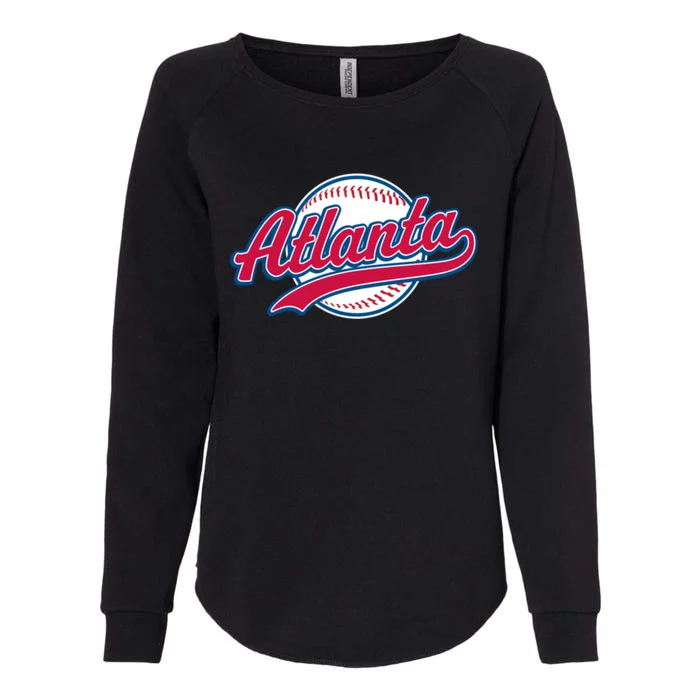 Atlanta Baseball ATL Vintage Brave Retro Womens California Wash Sweatshirt