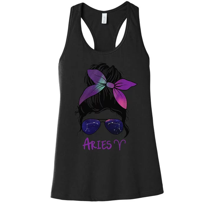 Aries Birthday Aries woman Zodiac Constellation Women's Racerback Tank