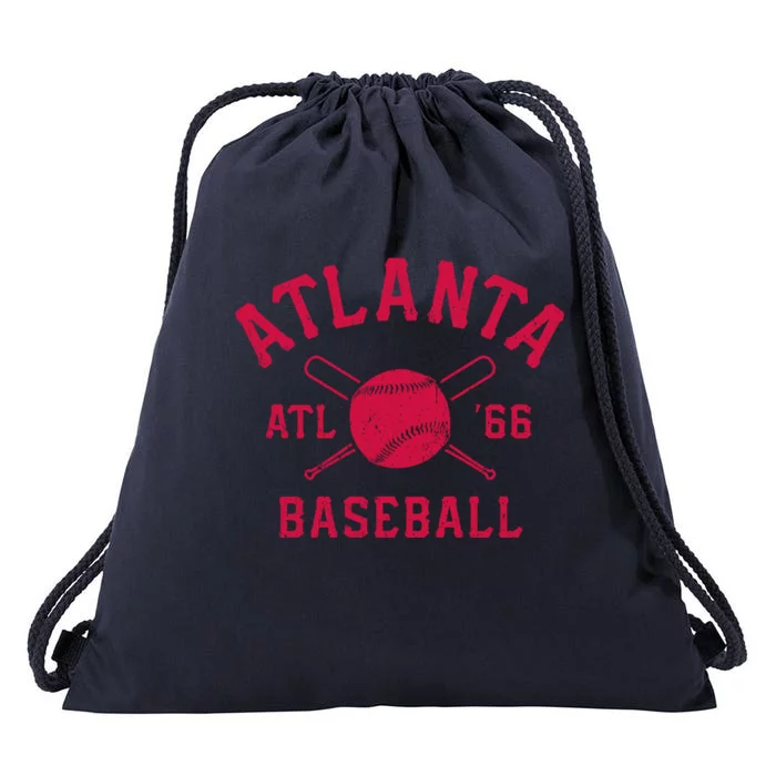 Atlanta Baseball ATL Vintage Brave Retro Drawstring Bag