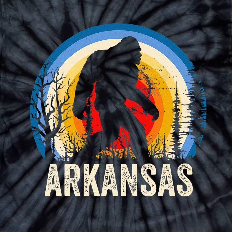 Arkansas Bigfoot Arkansas Sasquatch Hiking Tie-Dye T-Shirt