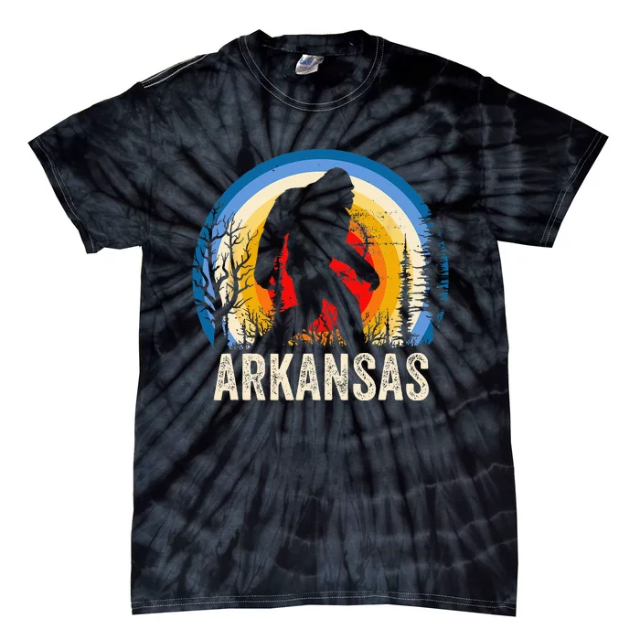 Arkansas Bigfoot Arkansas Sasquatch Hiking Tie-Dye T-Shirt