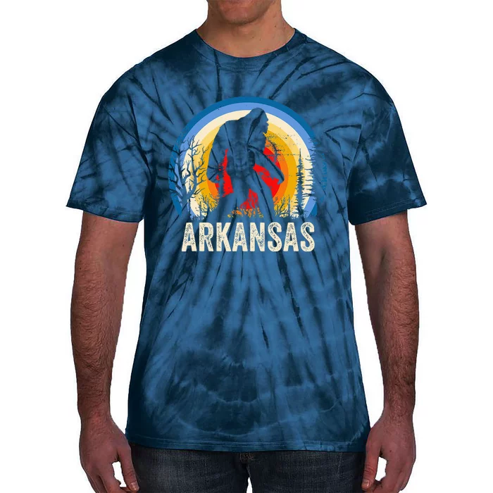 Arkansas Bigfoot Arkansas Sasquatch Hiking Tie-Dye T-Shirt