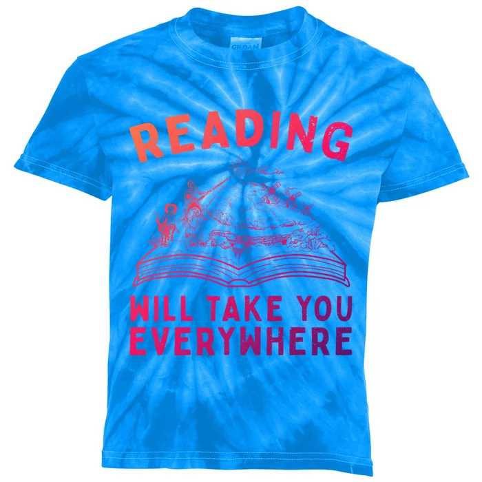 Adventure Book Bookworm Nerd Gift Reading Gift Kids Tie-Dye T-Shirt