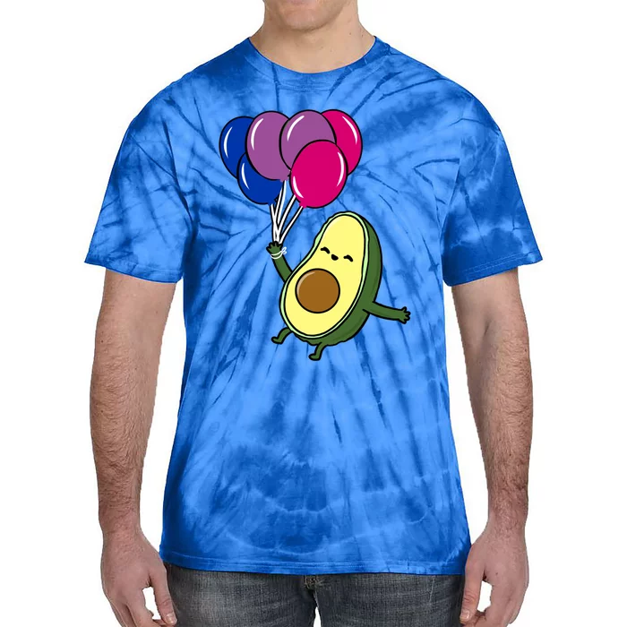 Avocado Balloon Bisexual Pride Gift Tie-Dye T-Shirt