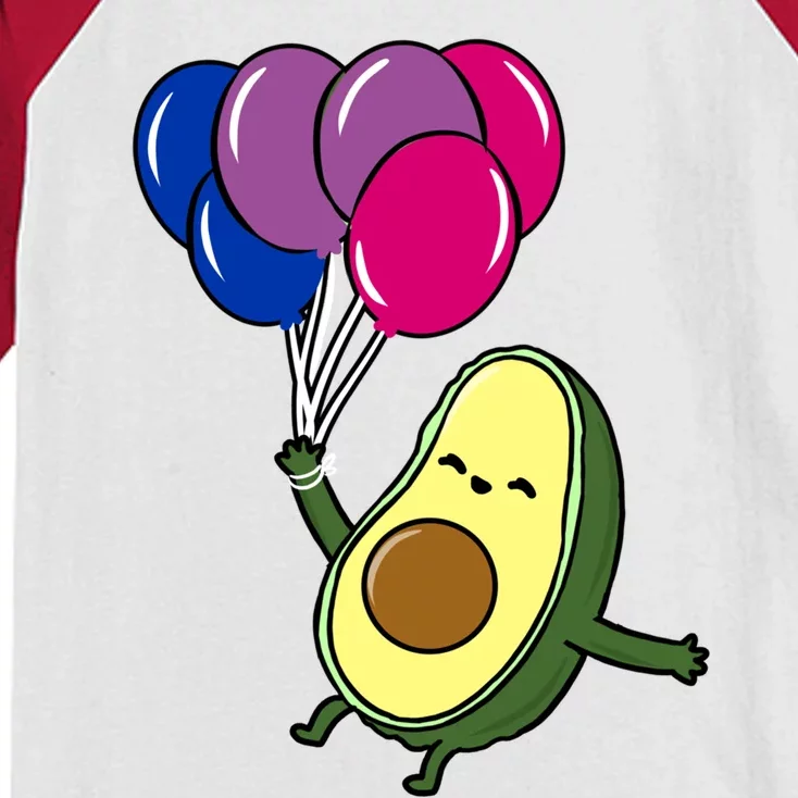 Avocado Balloon Bisexual Pride Gift Kids Colorblock Raglan Jersey