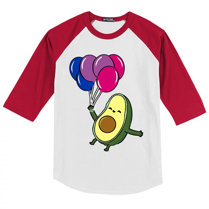 Avocado Balloon Bisexual Pride Gift Kids Colorblock Raglan Jersey