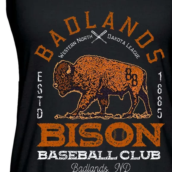 American Bison Baseball Retro Minor League Baseball Team Ladies Essential Flowy Tank