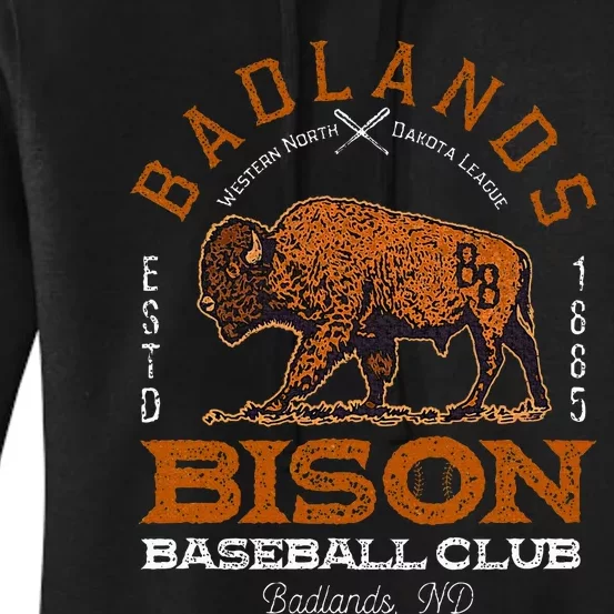 American Bison Baseball Retro Minor League Baseball Team Women's Pullover Hoodie