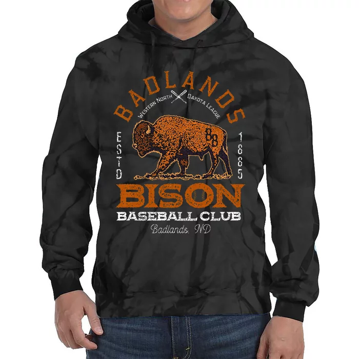 American Bison Baseball Retro Minor League Baseball Team Tie Dye Hoodie