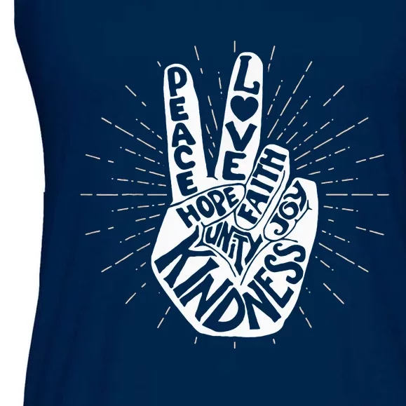 Anti Bullying Be Kind Peace Hand Sign Gift Unity Day Orange Ladies Essential Flowy Tank