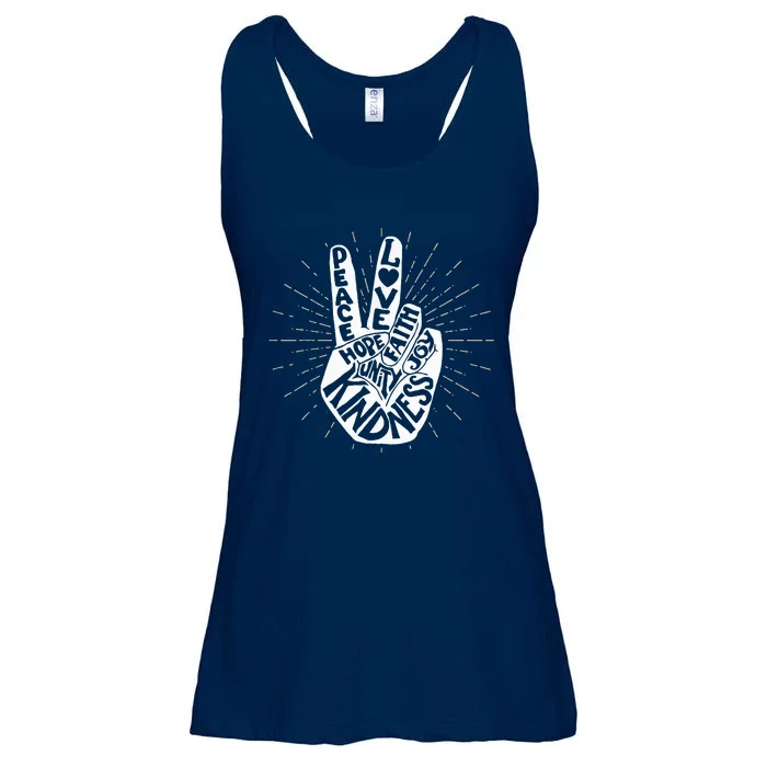 Anti Bullying Be Kind Peace Hand Sign Gift Unity Day Orange Ladies Essential Flowy Tank