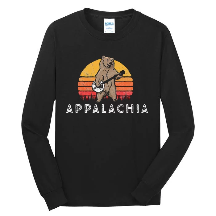 Appalachia Bluegrass Banjo Bear Tall Long Sleeve T-Shirt