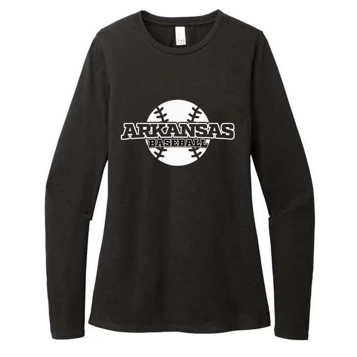 Arkansas Baseball Block Font Womens CVC Long Sleeve Shirt