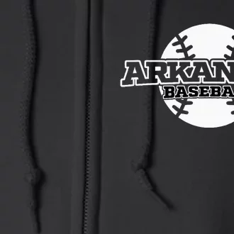 Arkansas Baseball Block Font Full Zip Hoodie