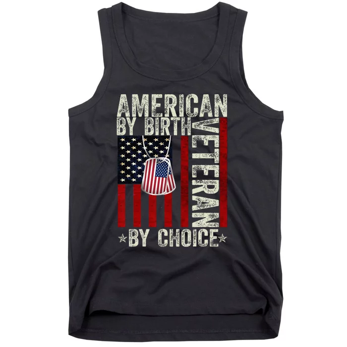 American By birth Veteran By Choice 4th of July Flag Vintage Tank Top