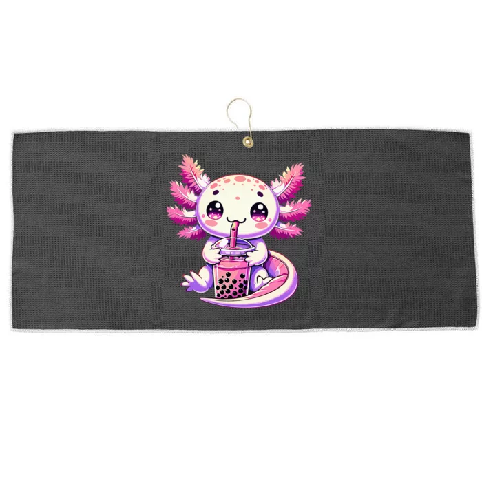 Axolotl Bubble Boba Tea Anime Cute Kawaii Axolotl Large Microfiber Waffle Golf Towel