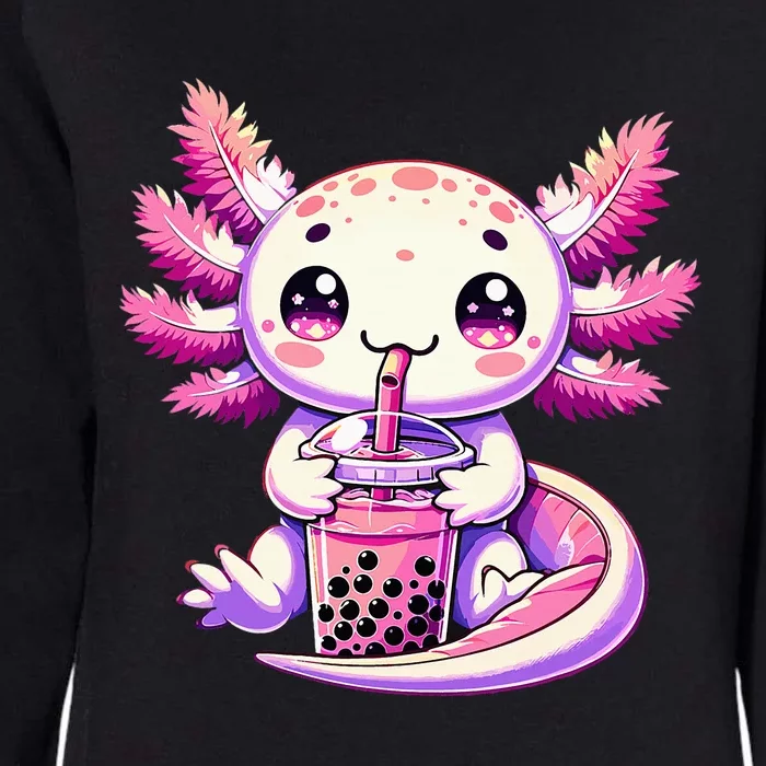 Axolotl Bubble Boba Tea Anime Cute Kawaii Axolotl Womens California Wash Sweatshirt