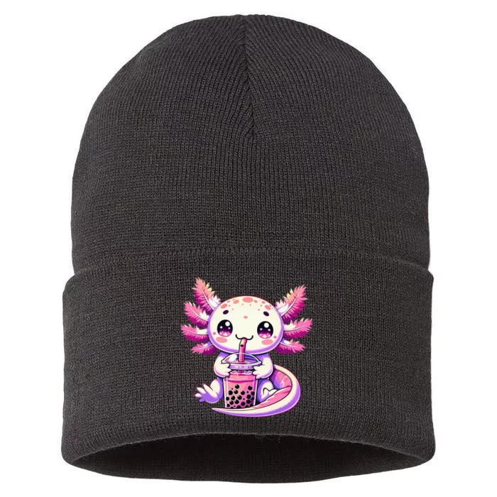 Axolotl Bubble Boba Tea Anime Cute Kawaii Axolotl Sustainable Knit Beanie