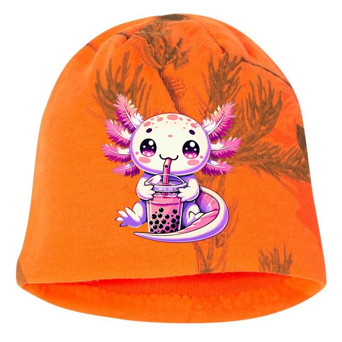 Axolotl Bubble Boba Tea Anime Cute Kawaii Axolotl Kati - Camo Knit Beanie