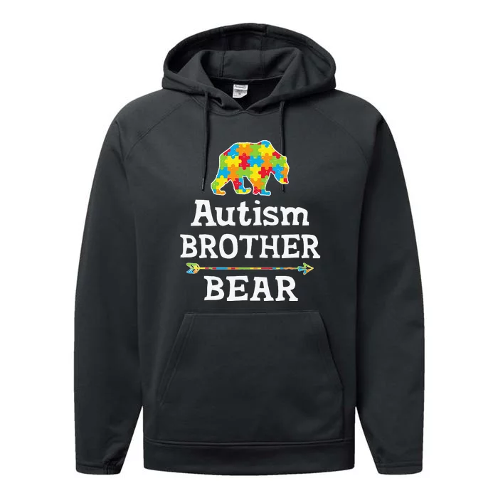 Autism BROTHER Bear Awareness Performance Fleece Hoodie