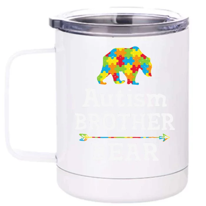 Autism BROTHER Bear Awareness Front & Back 12oz Stainless Steel Tumbler Cup