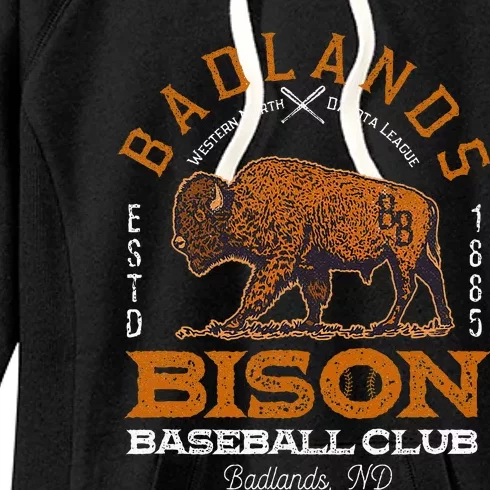 American Bison Baseball Retro Minor League Baseball Team Women's Fleece Hoodie