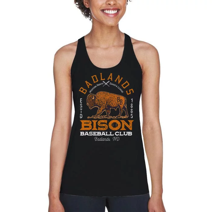 American Bison Baseball Retro Minor League Baseball Team Women's Racerback Tank