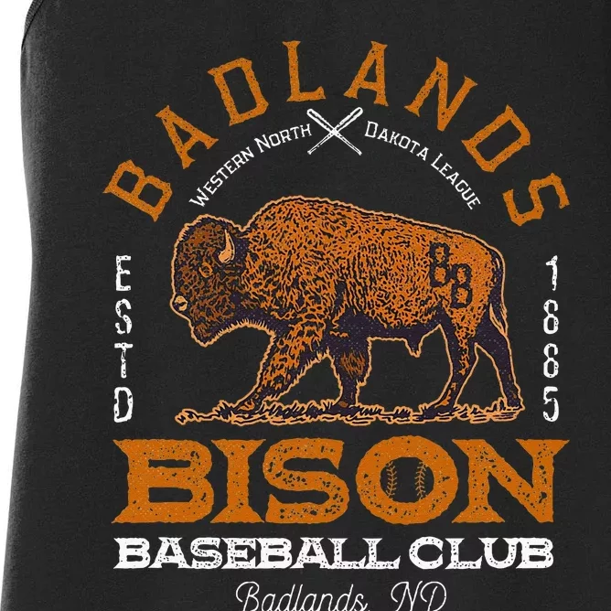 American Bison Baseball Retro Minor League Baseball Team Women's Racerback Tank