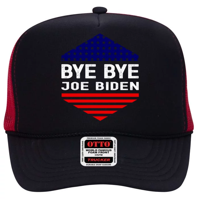 Anti Biden Bye Bye Joe Biden High Crown Mesh Trucker Hat