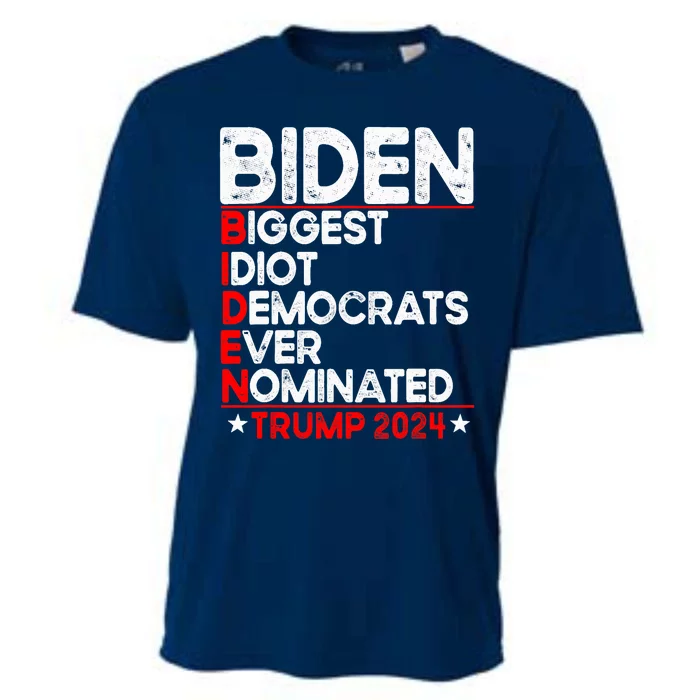 Anti Biden Biggest Idiot Democrats Ever Nominated Trump 2024 Cooling Performance Crew T-Shirt