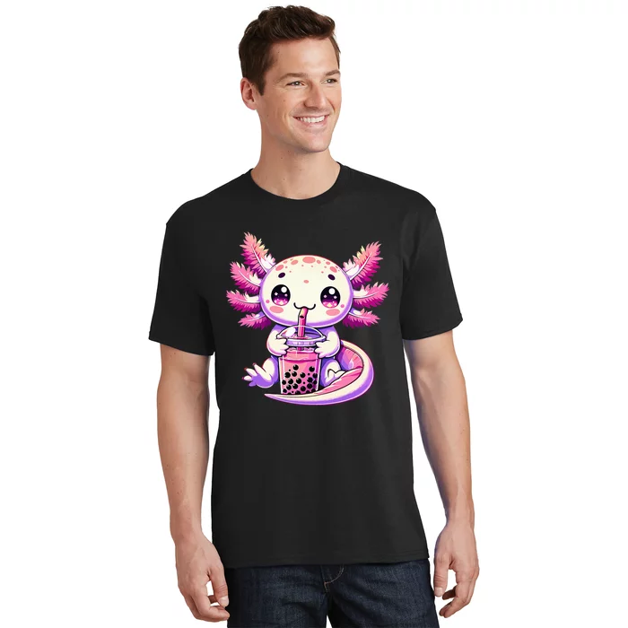 Axolotl Bubble Boba Tea Anime Cute Kawaii Axolotl T-Shirt