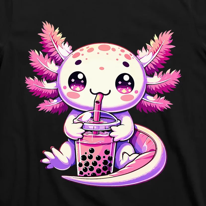 Axolotl Bubble Boba Tea Anime Cute Kawaii Axolotl T-Shirt