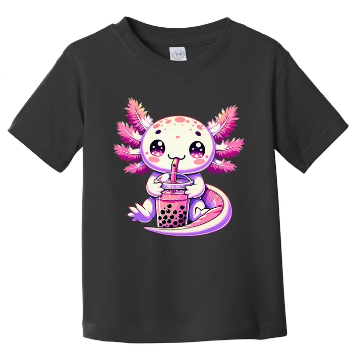 Axolotl Bubble Boba Tea Anime Cute Kawaii Axolotl Toddler T-Shirt