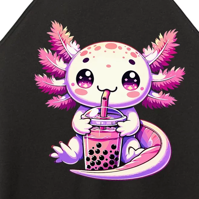 Axolotl Bubble Boba Tea Anime Cute Kawaii Axolotl Women’s Perfect Tri Rocker Tank