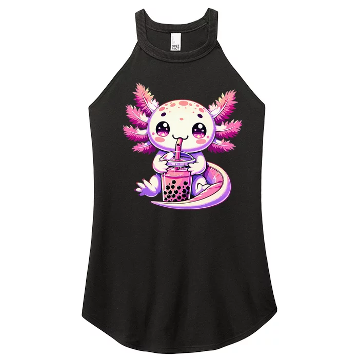 Axolotl Bubble Boba Tea Anime Cute Kawaii Axolotl Women’s Perfect Tri Rocker Tank