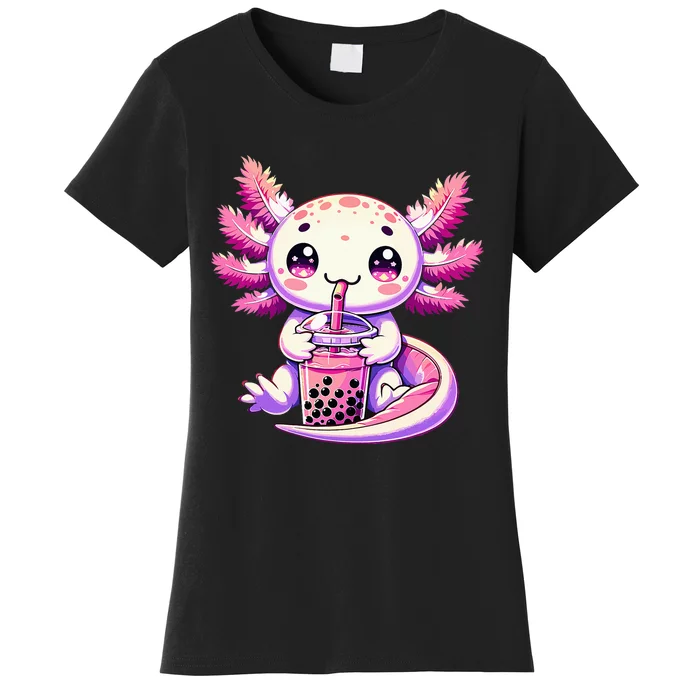 Axolotl Bubble Boba Tea Anime Cute Kawaii Axolotl Women's T-Shirt