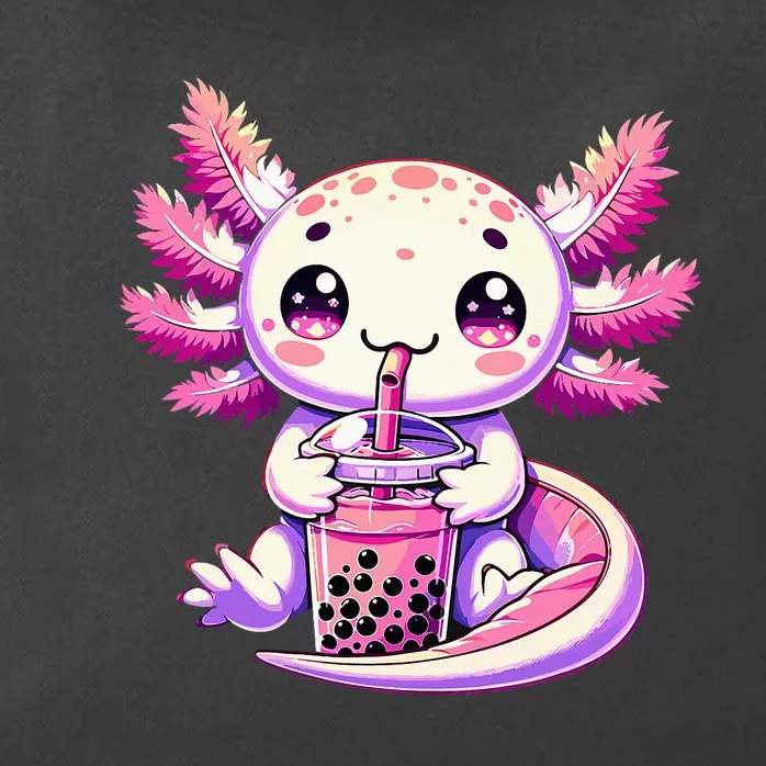 Axolotl Bubble Boba Tea Anime Cute Kawaii Axolotl Zip Tote Bag