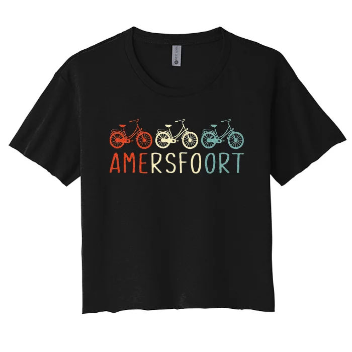 Amersfoort Bike Bicycle City Retro Cycling Gift Women's Crop Top Tee