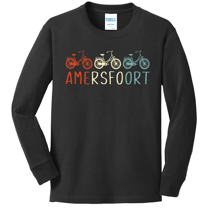 Amersfoort Bike Bicycle City Retro Cycling Gift Kids Long Sleeve Shirt