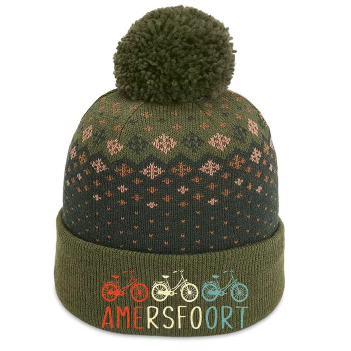 Amersfoort Bike Bicycle City Retro Cycling Gift The Baniff Cuffed Pom Beanie