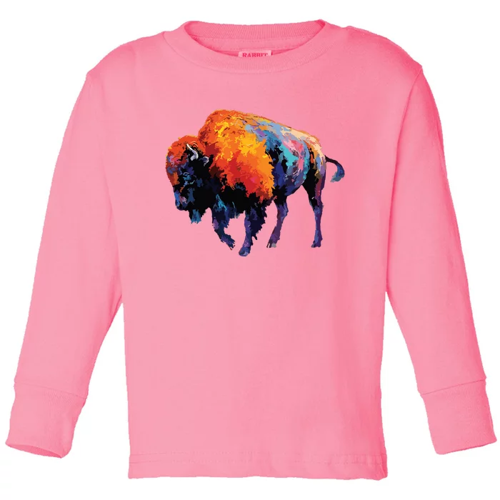 American Buffalo Buffalo American Bison Toddler Long Sleeve Shirt