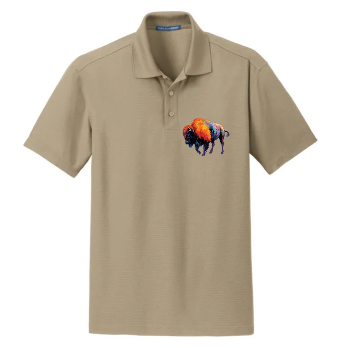 American Buffalo Buffalo American Bison Dry Zone Grid Performance Polo