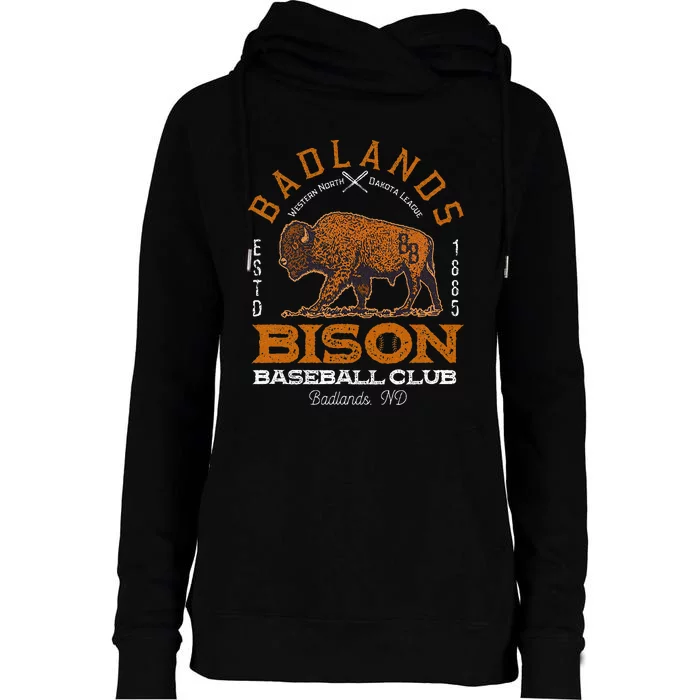 American Bison Baseball Retro Minor League Baseball Team Womens Funnel Neck Pullover Hood