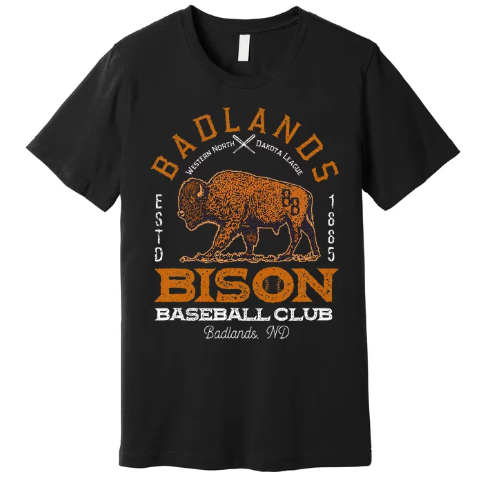 American Bison Baseball Retro Minor League Baseball Team Premium T-Shirt