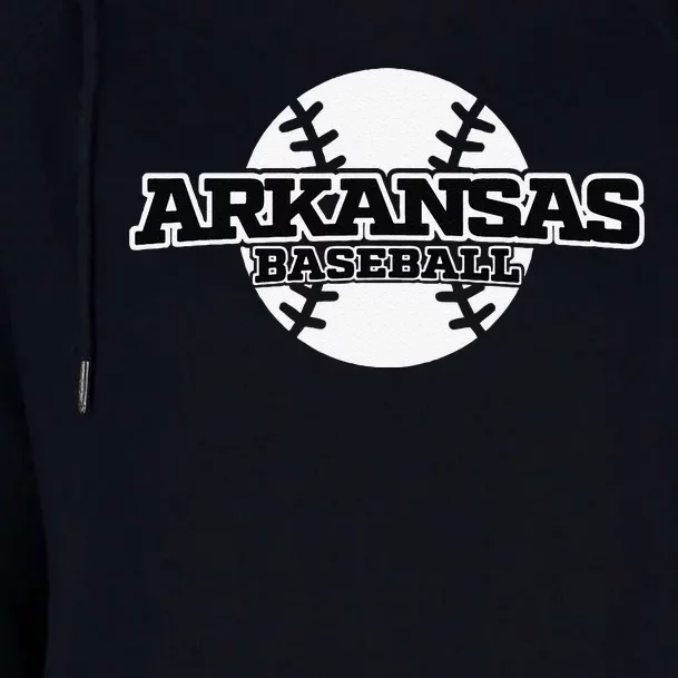 Arkansas Baseball Block Font Womens Funnel Neck Pullover Hood