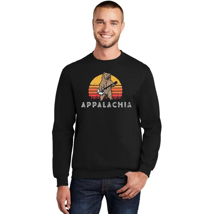 Appalachia Bluegrass Banjo Bear Funny Retro Sweatshirt