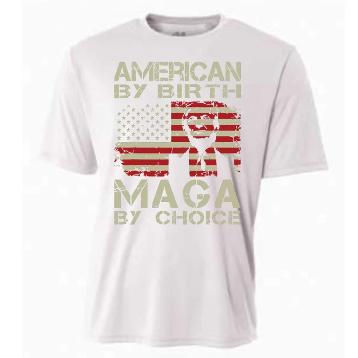 American By Birth Maga By Choice Pro Trump 2024 Us Flag Cooling Performance Crew T-Shirt