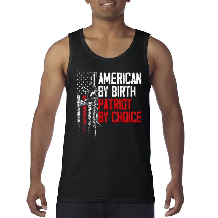 American By Birth Patriot By Choice American Flag Tank Top