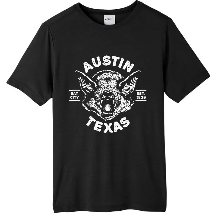 Austin Bat Bat City Texas Tx Est Established 1839 Design ChromaSoft Performance T-Shirt